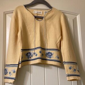 Girls K.C. Parker Yellow Sweater with Blue Details